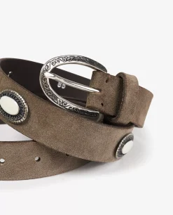 Hot Leren Ceintuur Met Zilveren Accenten Vrouwen Accessoires