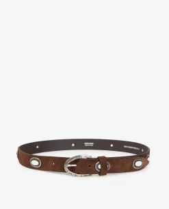 Sale Leren Ceintuur Met Zilveren Accenten Vrouwen Accessoires