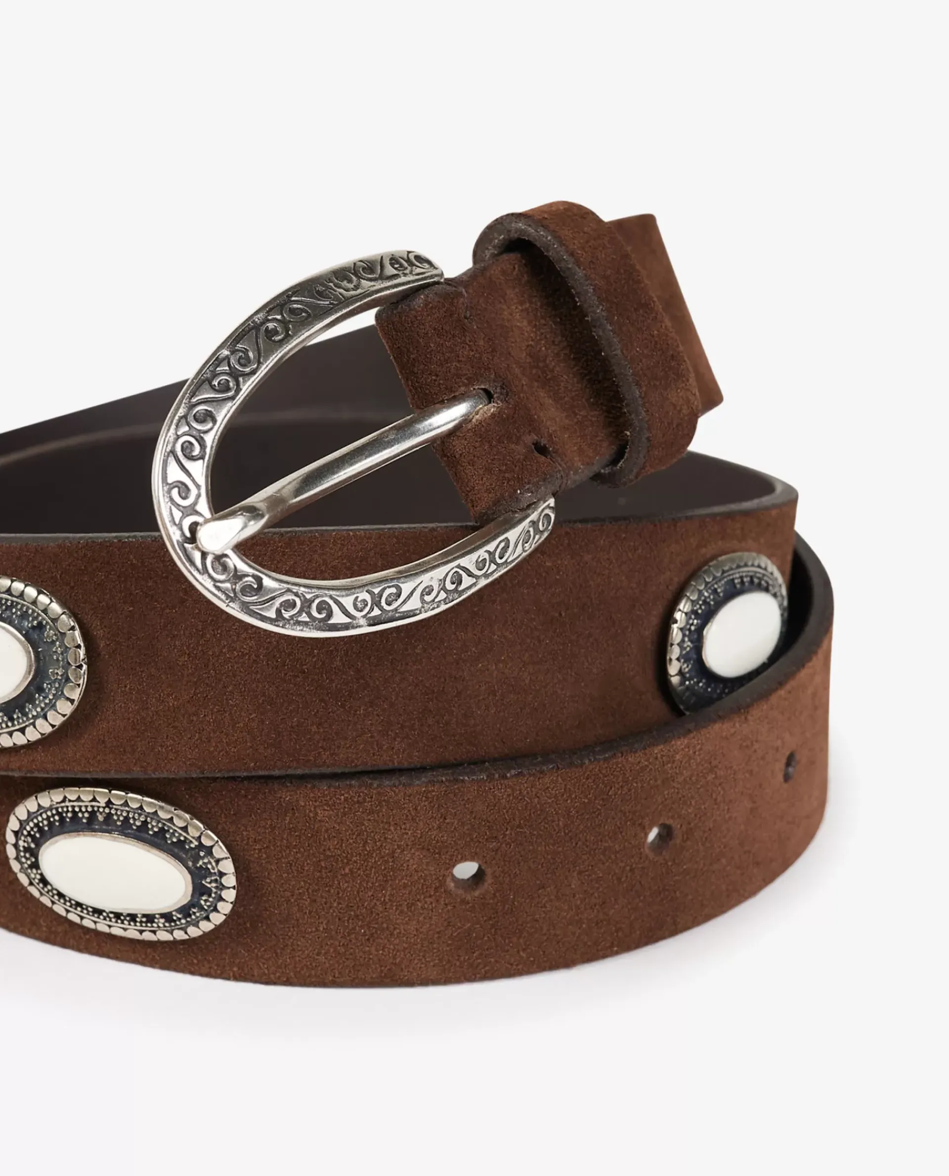 Sale Leren Ceintuur Met Zilveren Accenten Vrouwen Accessoires