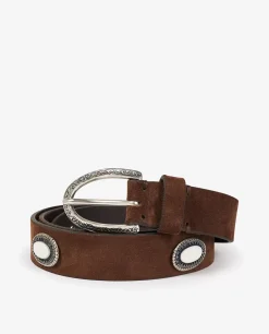 Sale Leren Ceintuur Met Zilveren Accenten Vrouwen Accessoires