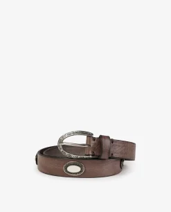 Best Sale Leren Ceintuur Met Zilveren Accenten Vrouwen Accessoires