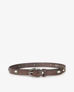 Best Sale Leren Ceintuur Met Zilveren Accenten Vrouwen Accessoires