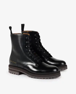 Outlet Leren Combat Laarzen Vrouwen Schoenen