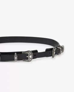 New Leren Riem Met Zilveren Accenten Vrouwen Accessoires
