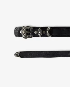 New Leren Riem Met Zilveren Accenten Vrouwen Accessoires