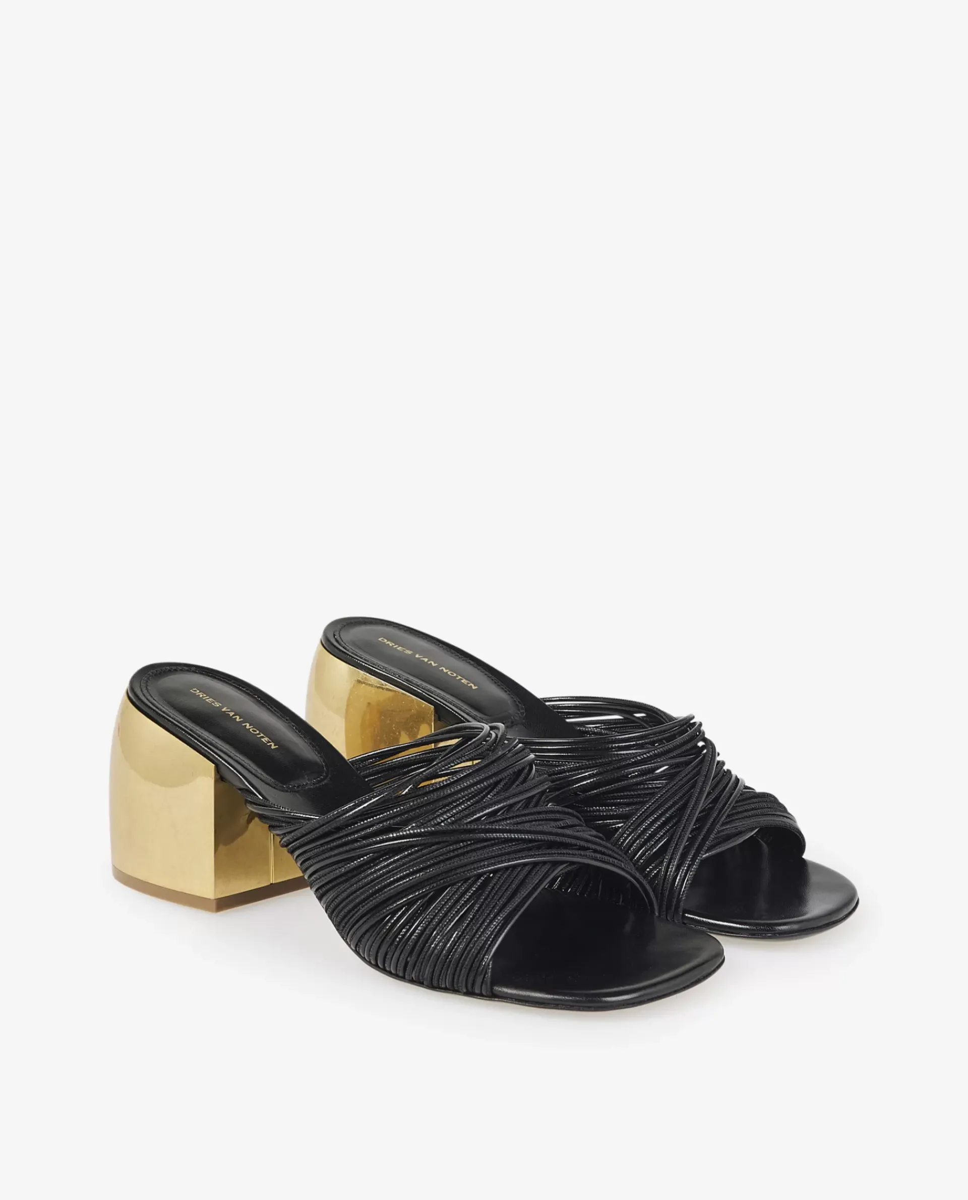 Outlet Leren Sandalen Met Gouden Hak Vrouwen Schoenen