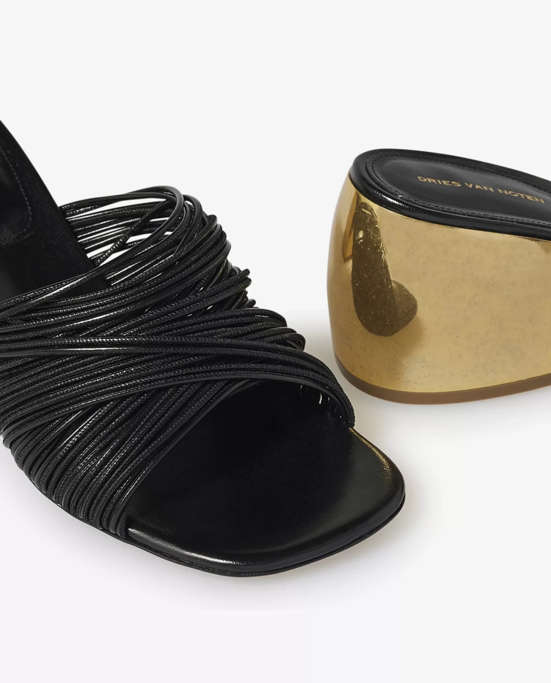 Outlet Leren Sandalen Met Gouden Hak Vrouwen Schoenen