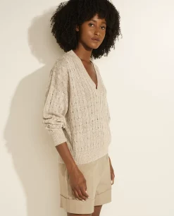 Hot Linnen V-Hals Trui Vrouwen Knitwear