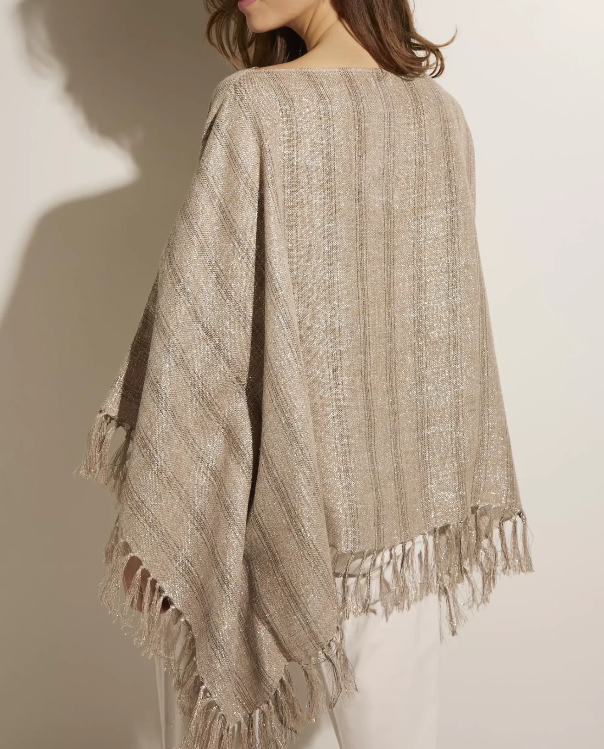 Discount Linnen-Mix Poncho Vrouwen Jassen