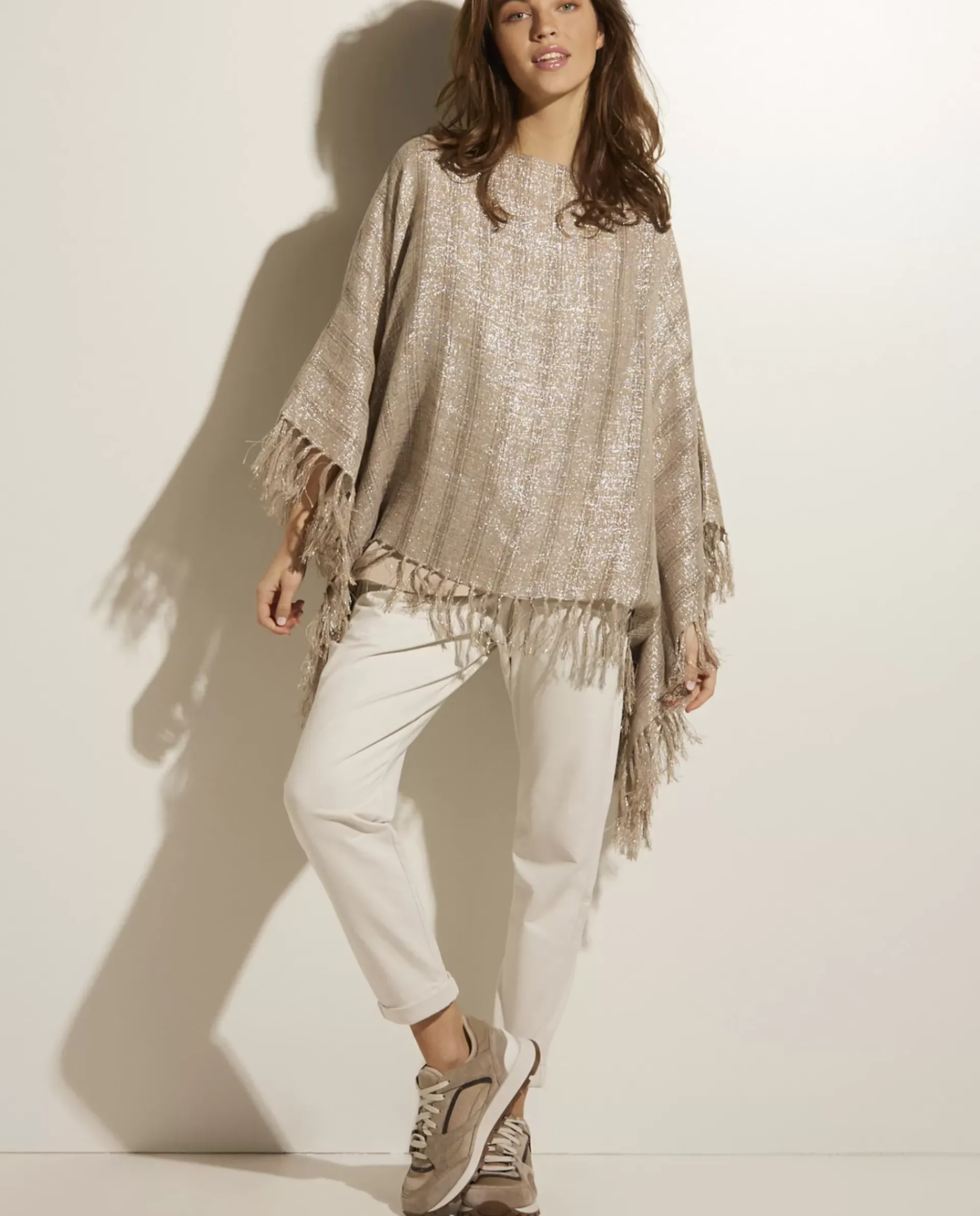 Discount Linnen-Mix Poncho Vrouwen Jassen