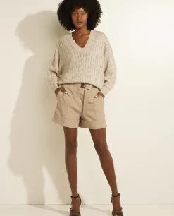 New Linnen-Mix Shorts Vrouwen Broeken