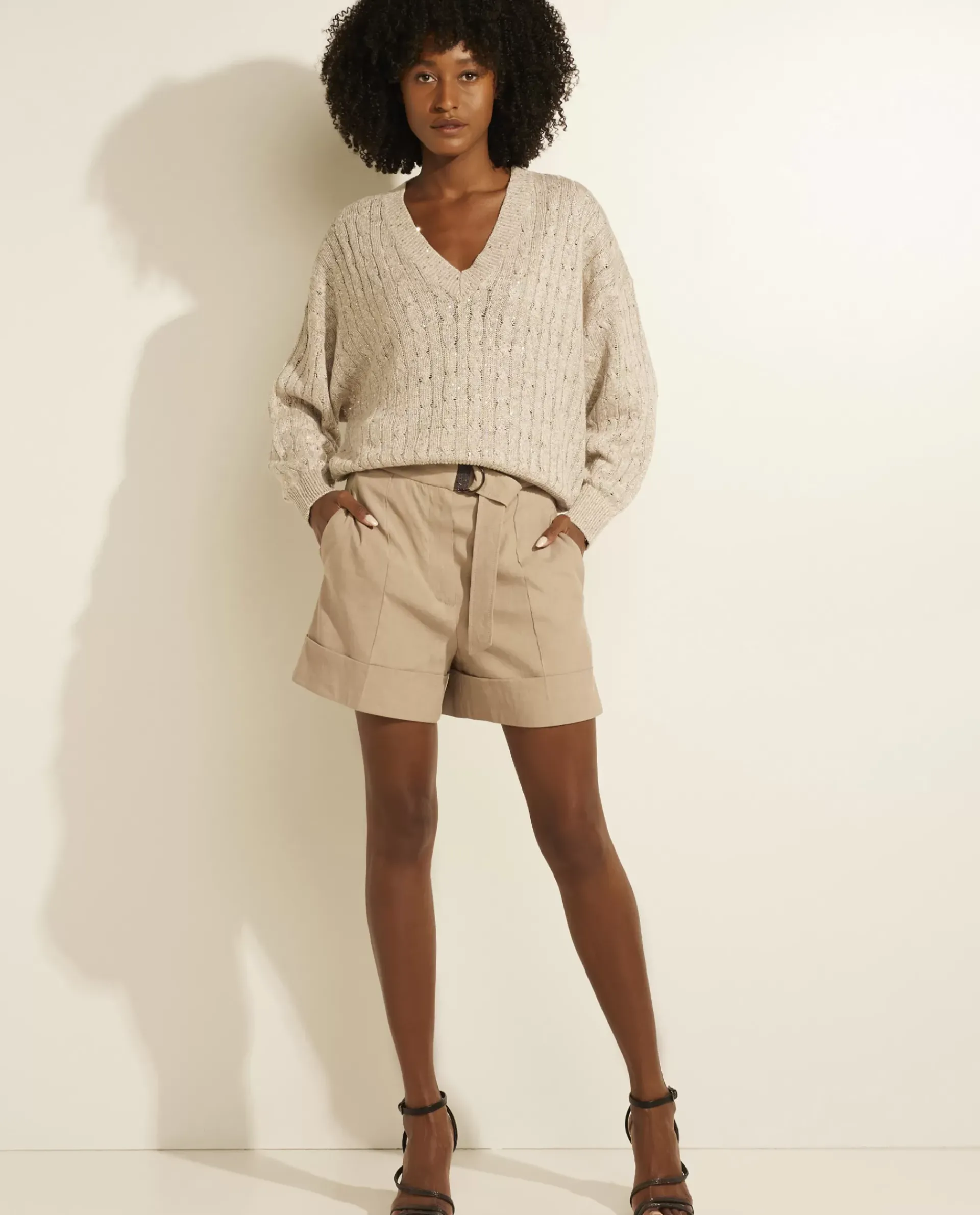 New Linnen-Mix Shorts Vrouwen Broeken