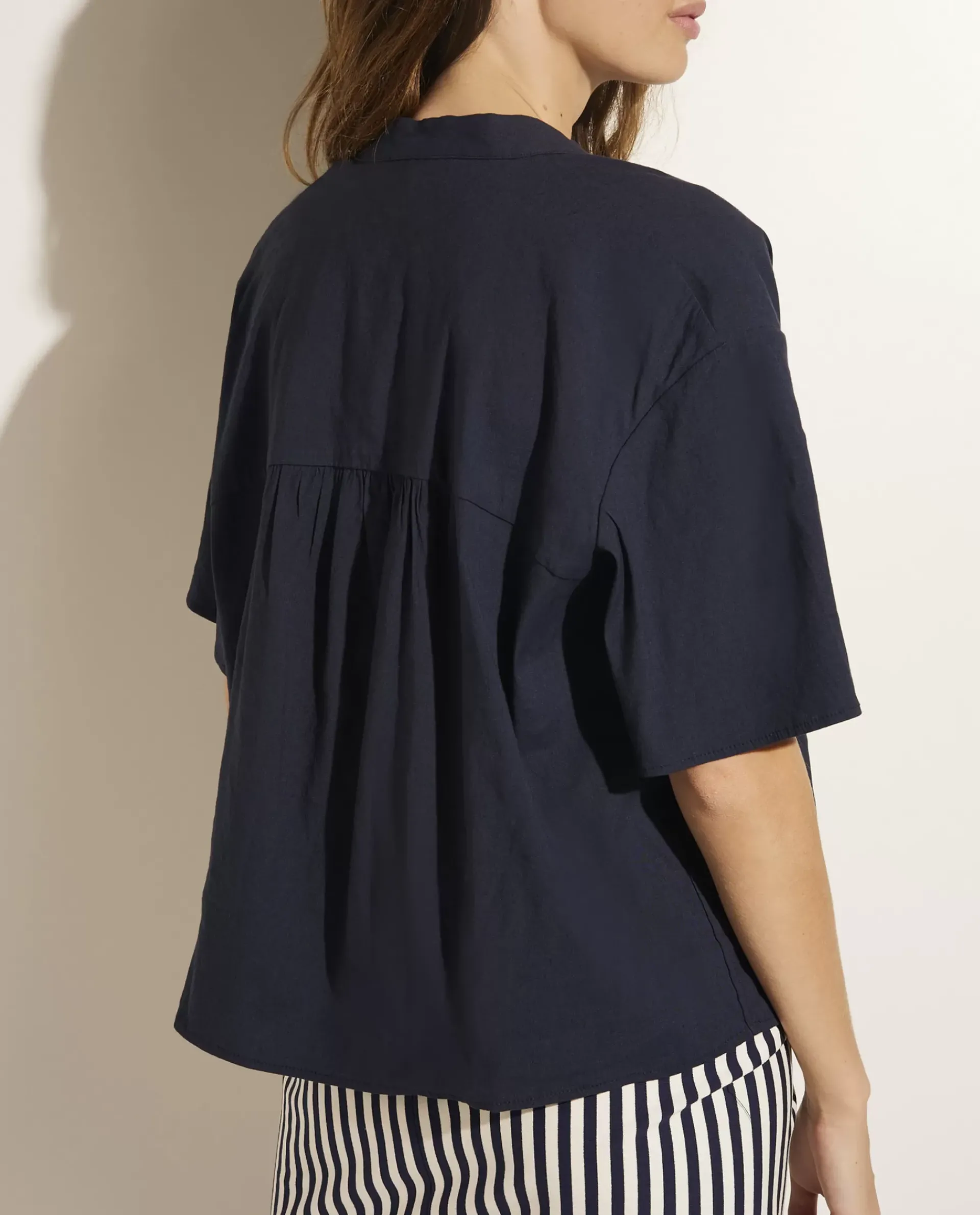 Online Linnen-Ramie Blouse Vrouwen Blouses