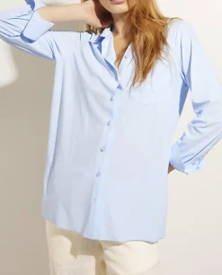 Outlet Losvallende Blouse In Stretch Vrouwen Blouses