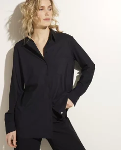 New Losvallende Blouse In Stretch Vrouwen Blouses