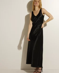 Flash Sale Maxi Satijnen Jurk Vrouwen Jurken