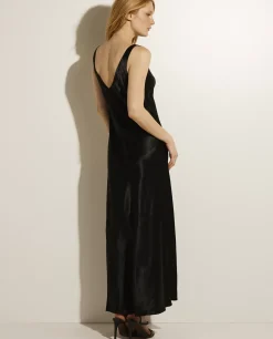 Flash Sale Maxi Satijnen Jurk Vrouwen Jurken