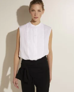 Hot Mouwloze Linnen Top Vrouwen Tops
