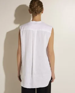 Hot Mouwloze Linnen Top Vrouwen Tops