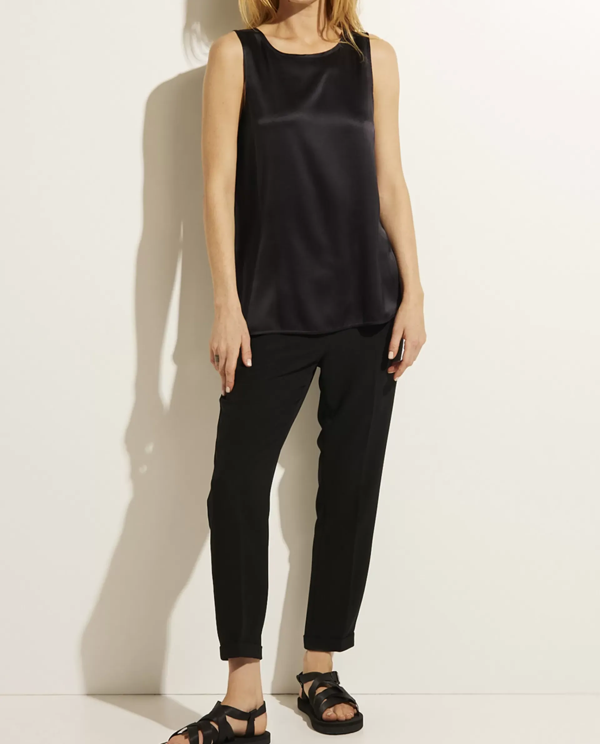 Store Mouwloze Zijden Top Vrouwen Tops
