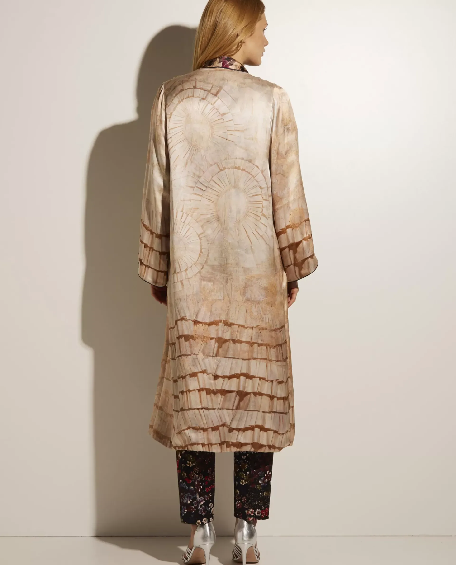 Sale Omkeerbare Satijnen Kimono Vrouwen Jassen