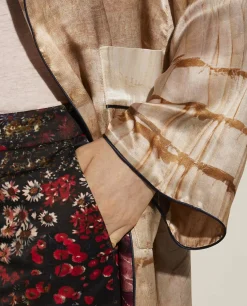 Sale Omkeerbare Satijnen Kimono Vrouwen Jassen