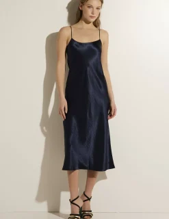Cheap Satijnen Midi Jurk Vrouwen Jurken