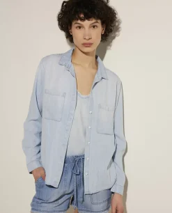 Cheap Soepele Blouse Van Denim Vrouwen Blouses