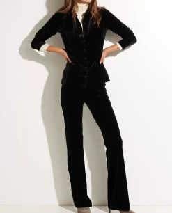 Store Stretch-Fluwelen Blouse Vrouwen Blouses