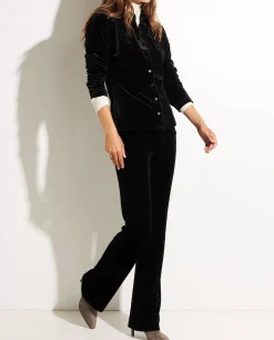 Store Stretch-Fluwelen Blouse Vrouwen Blouses