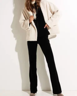 Store Stretch-Fluwelen Blouse Vrouwen Blouses