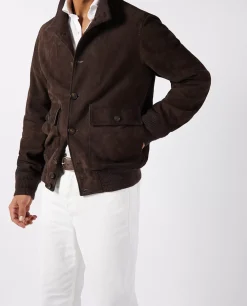 Clearance Suede Bomber Jas Mannen Jassen