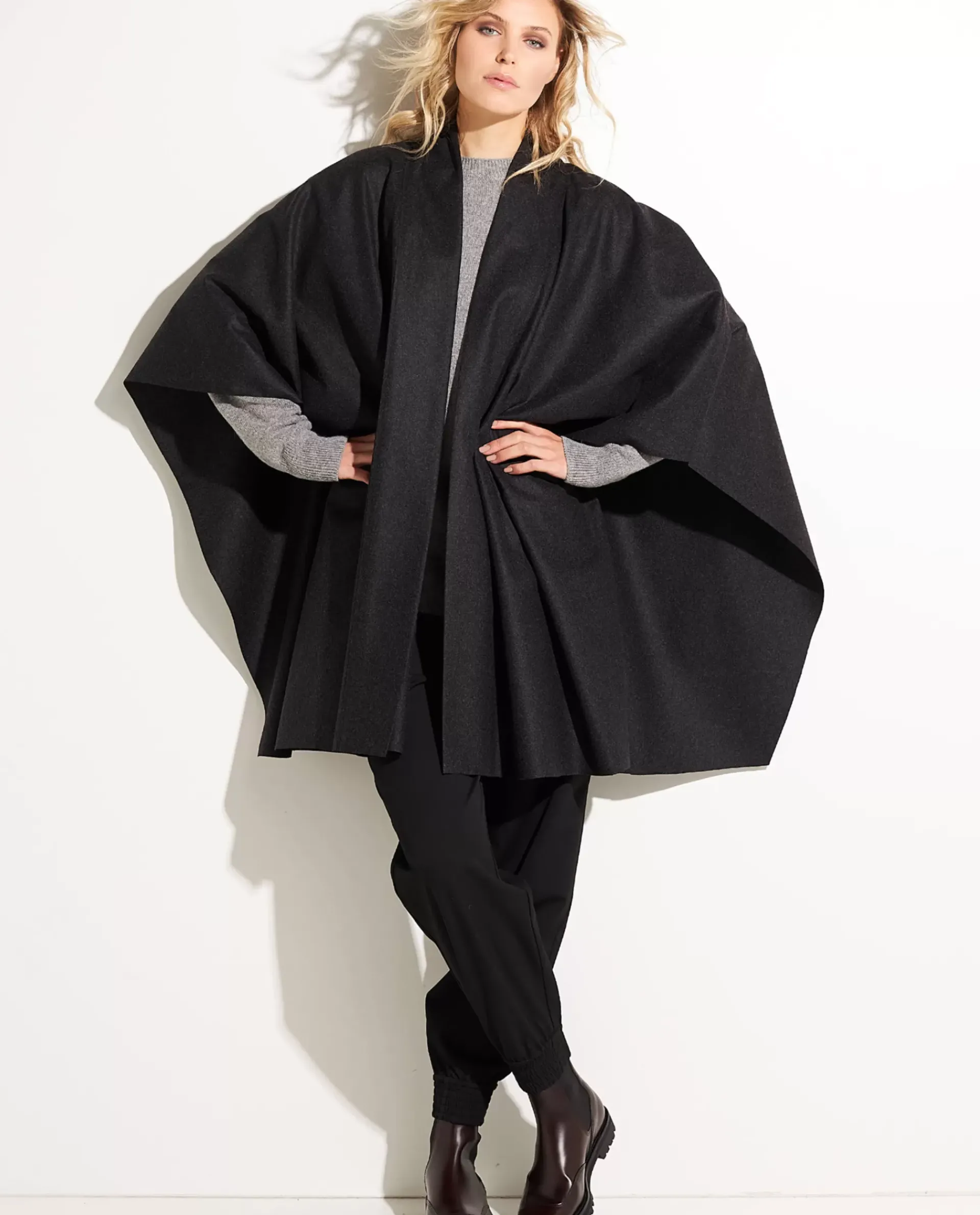 Store Wol-Cashmere Cape Vrouwen Jassen
