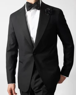 Online Wollen Peak Lapel Smoking Mannen Pakken