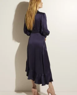 Best Sale Zijde Jurk Met Volants Vrouwen Jurken