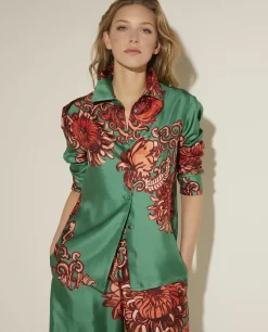 Store Zijden Blouse Vrouwen Blouses