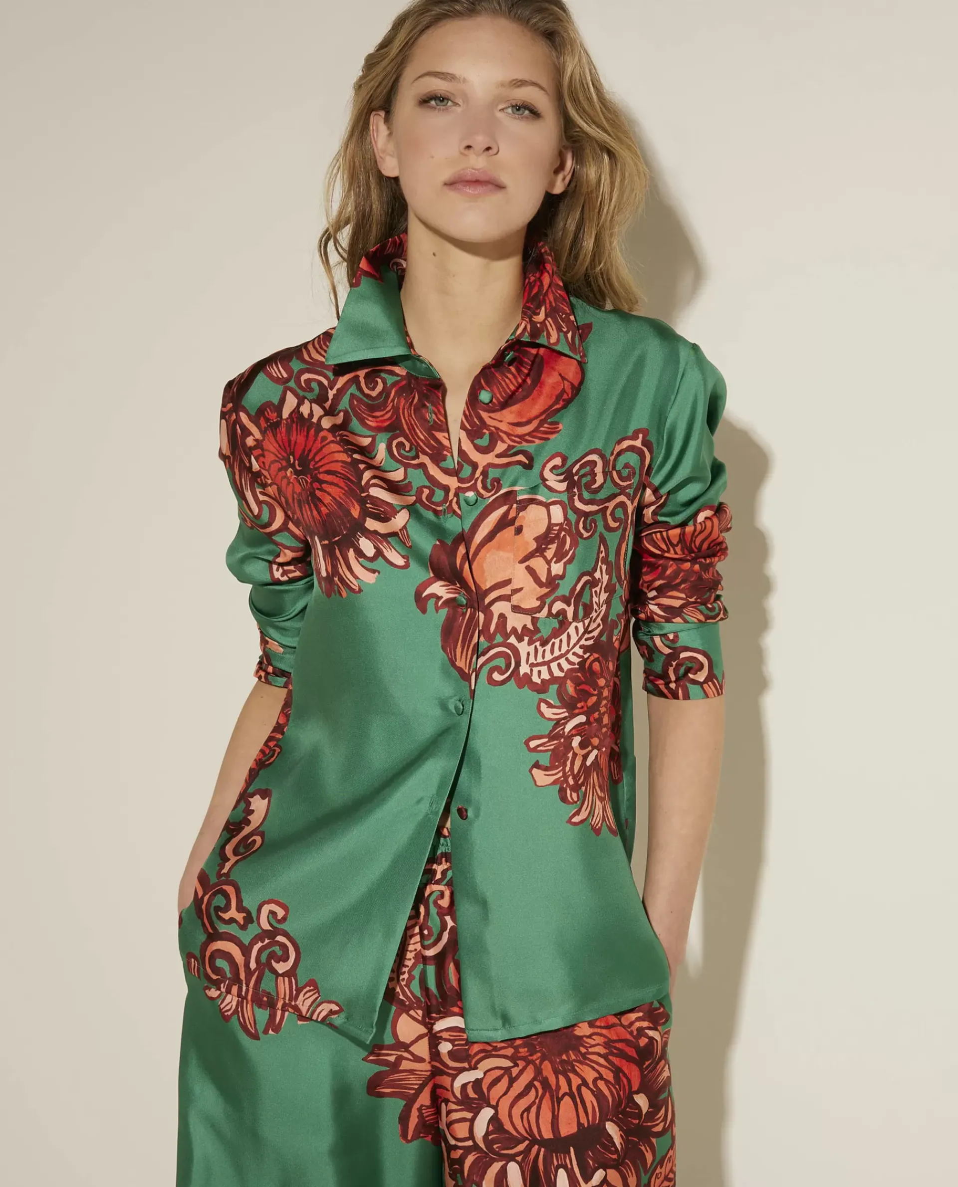 Store Zijden Blouse Vrouwen Blouses
