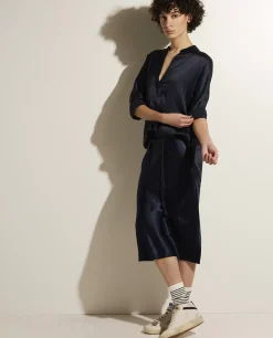 Flash Sale Zijden Blouse Met Bandkraag Vrouwen Blouses