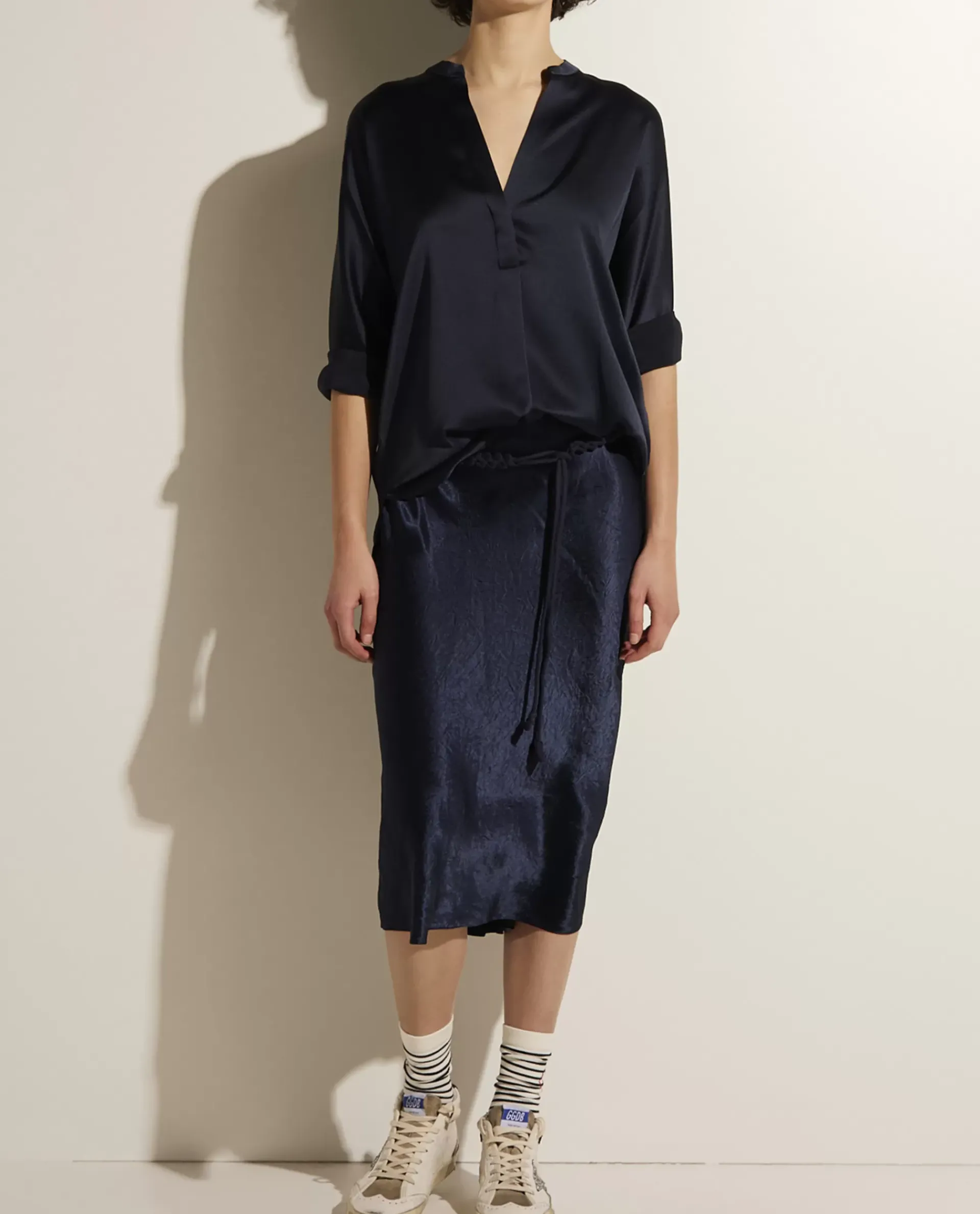 Flash Sale Zijden Blouse Met Bandkraag Vrouwen Blouses