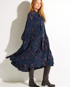 Best Sale Zijden Jurk Met Print Vrouwen Jurken