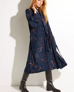 Best Sale Zijden Jurk Met Print Vrouwen Jurken