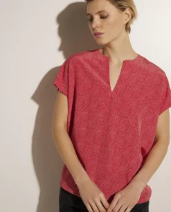 Cheap Zijden Top Met Kapmouwen Vrouwen Tops