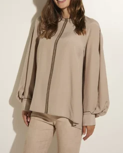 Clearance Zijden-Wollen Blouse Vrouwen Blouses