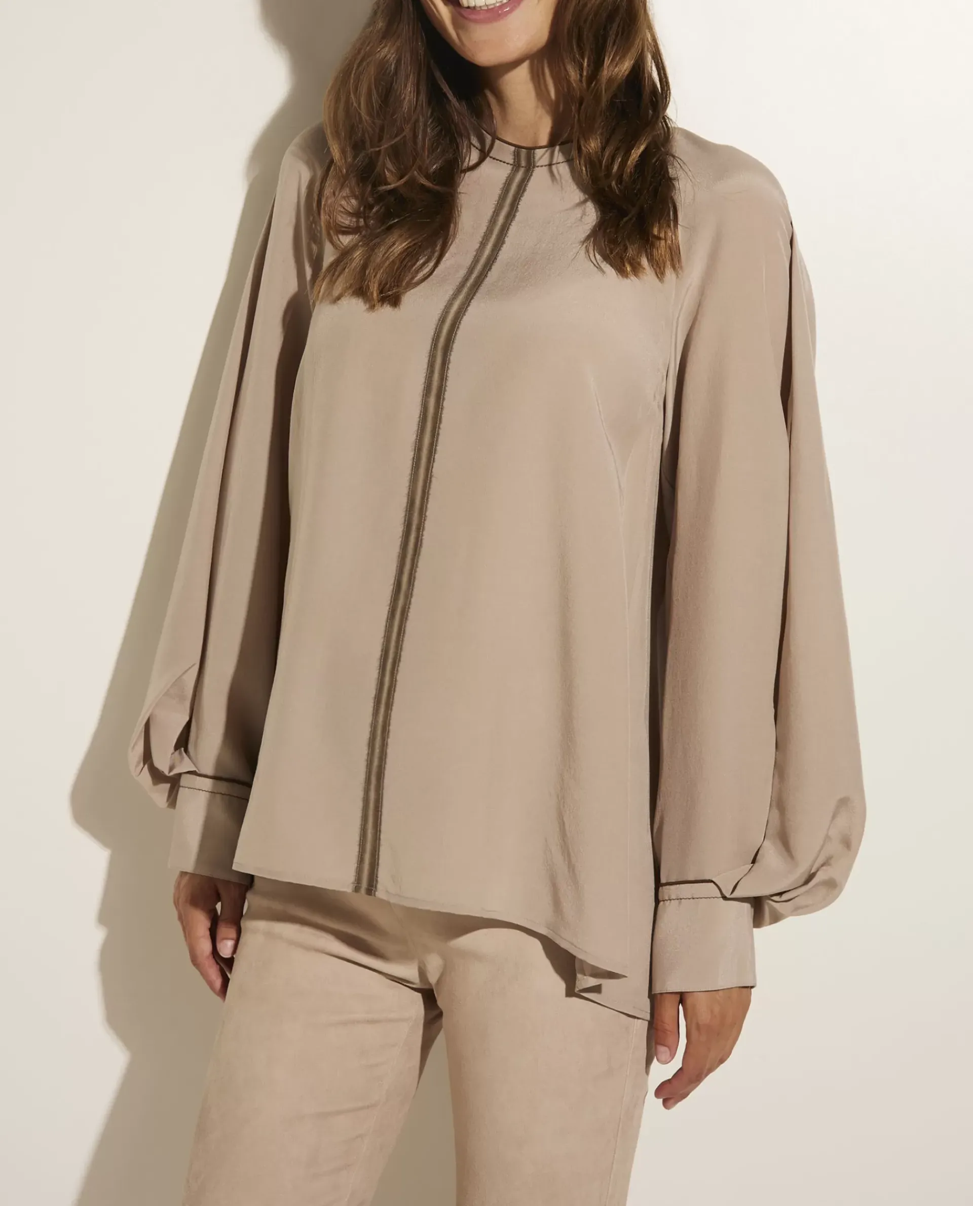 Clearance Zijden-Wollen Blouse Vrouwen Blouses