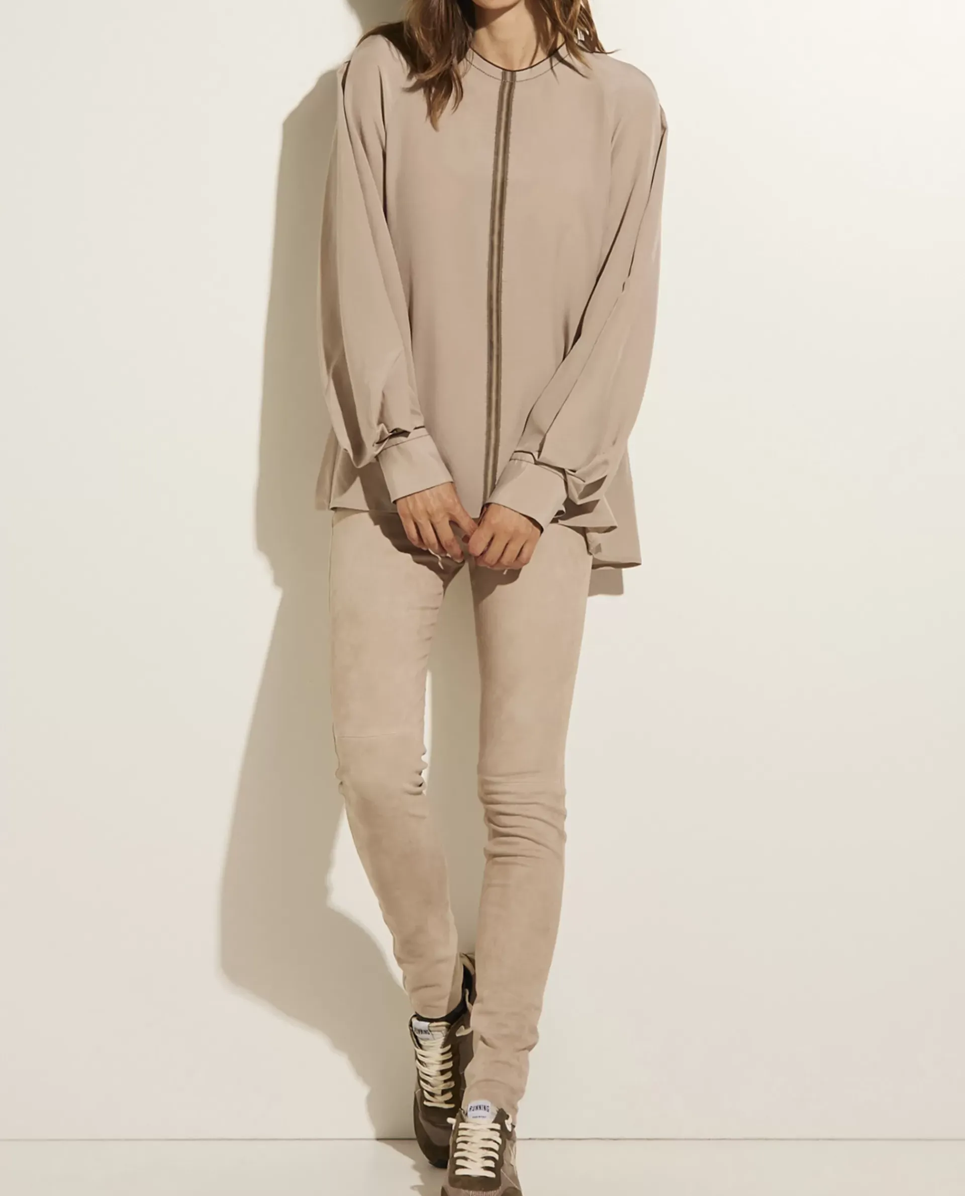 Clearance Zijden-Wollen Blouse Vrouwen Blouses
